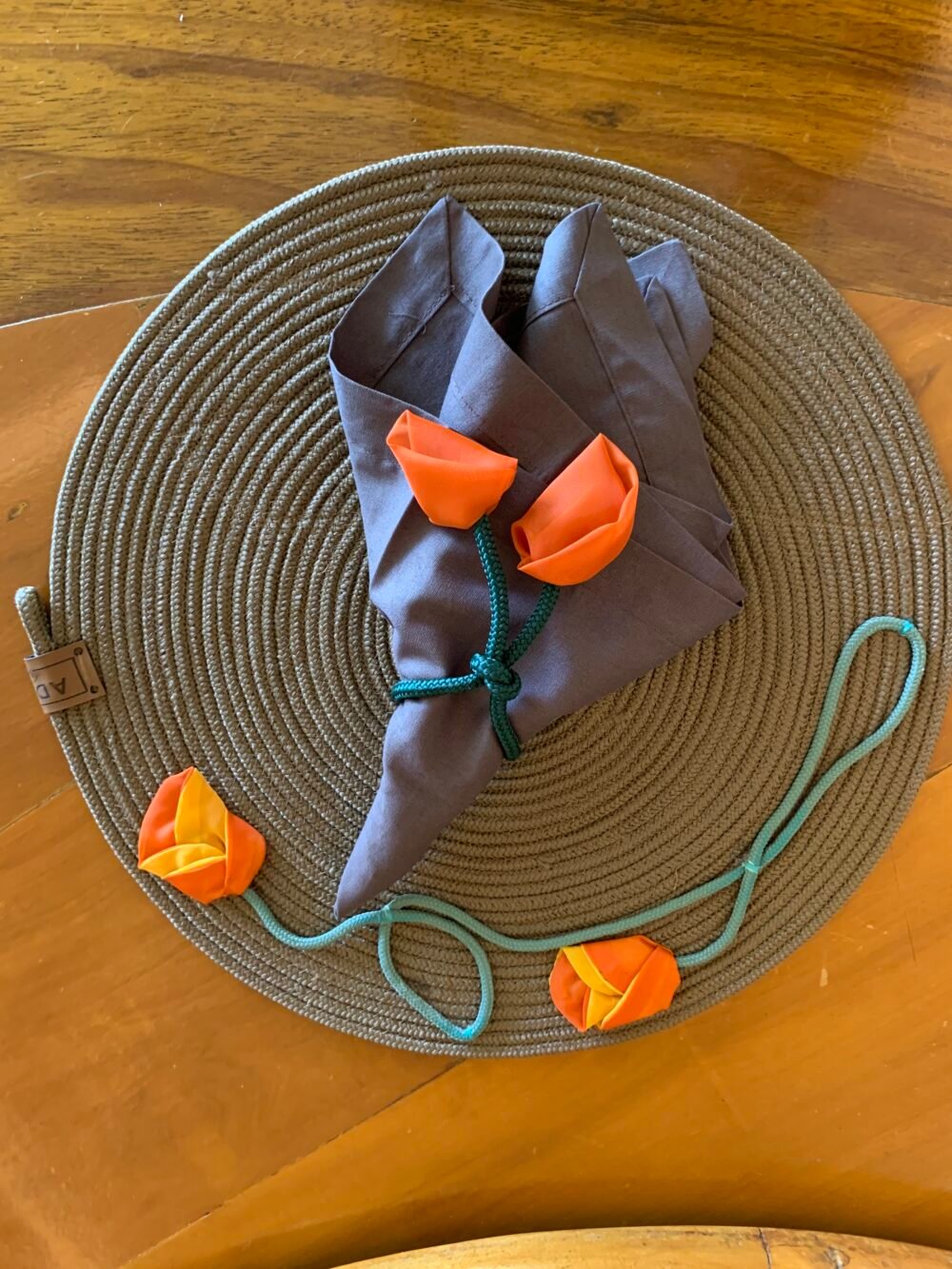 KIT PROMOCIONAL - 4 LUGARES - Corda Náutica MARROM TULIPAS