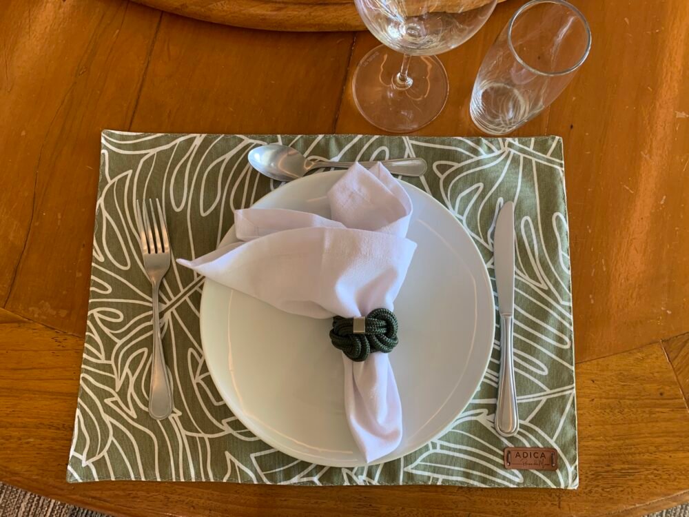 KIT PROMOCIONAL - 4 LUGARES dupla face - Tecido impermeável - VERDE FOLHAS