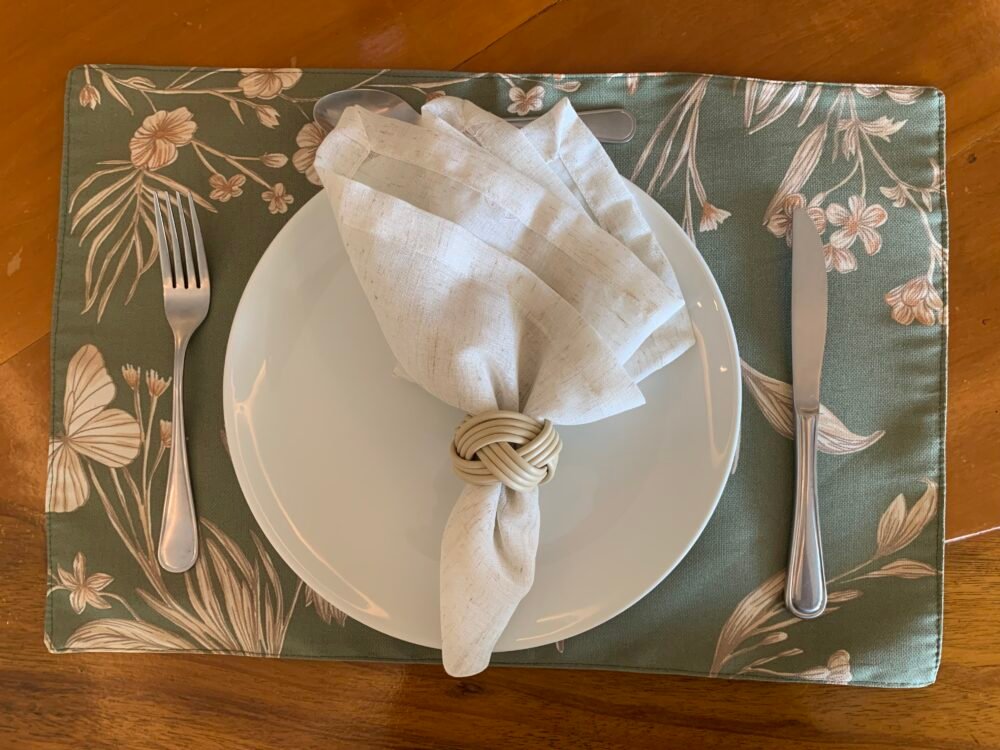 KIT PROMOCIONAL - 5 LUGARES dupla face - Tecido impermeável - VERDE BORBOLETAS