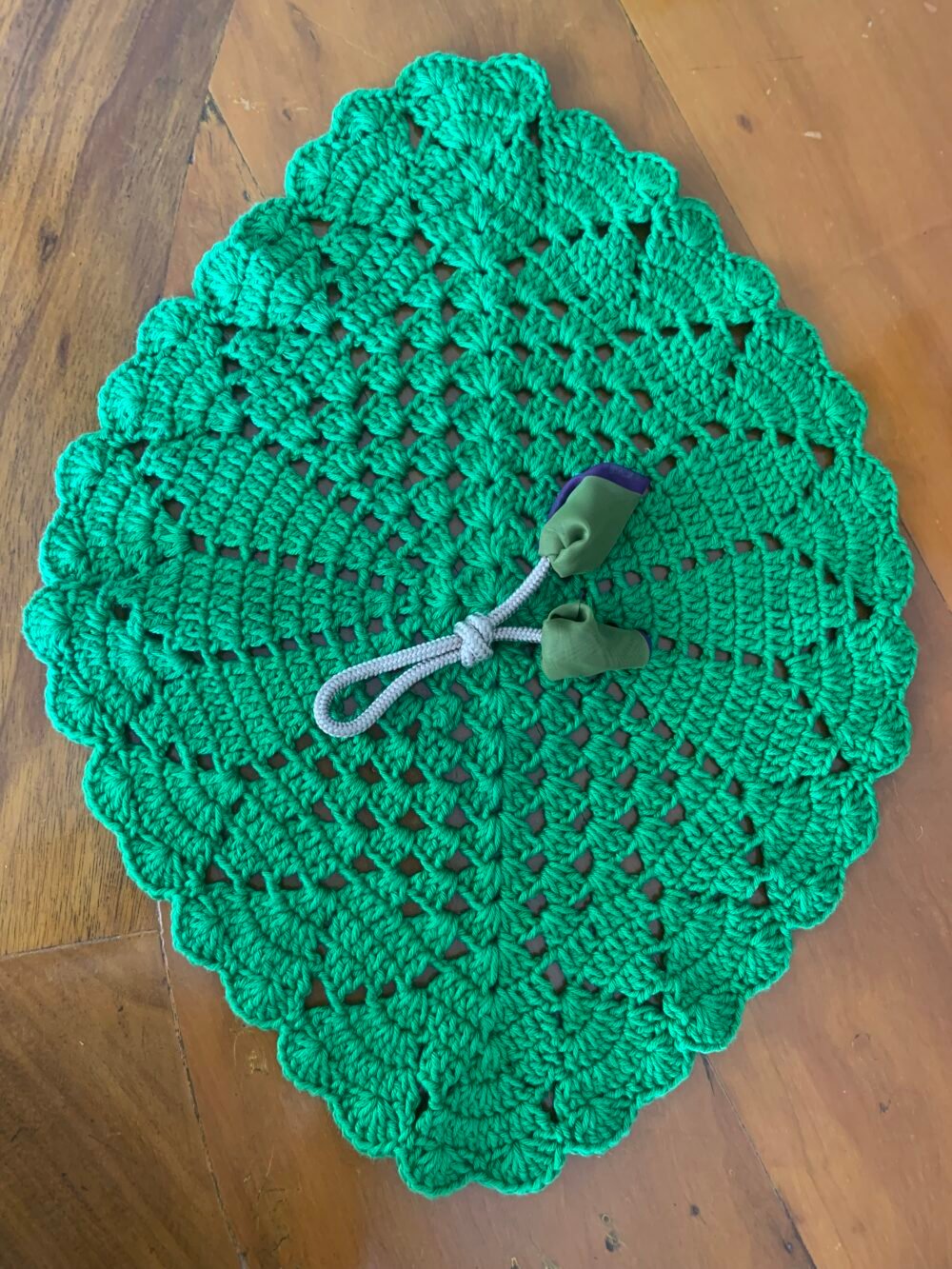 KIT PROMOCIONAL - 6 LUGARES DE MESA DE CROCHÊ- FOLHA VERDE