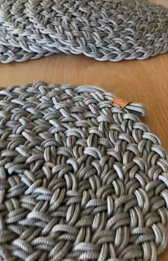 1 Lugar de mesa MACRAME - REDONDO - TRANÇADO (escolha a cor) unidade - Imagem 4
